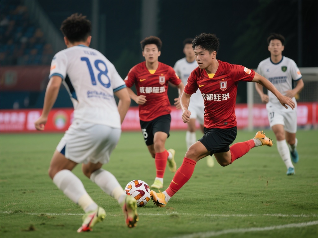 成都蓉城快速反击 罗慕洛头球破门得分 足球比赛中,断球反击是一种极具观赏性和威